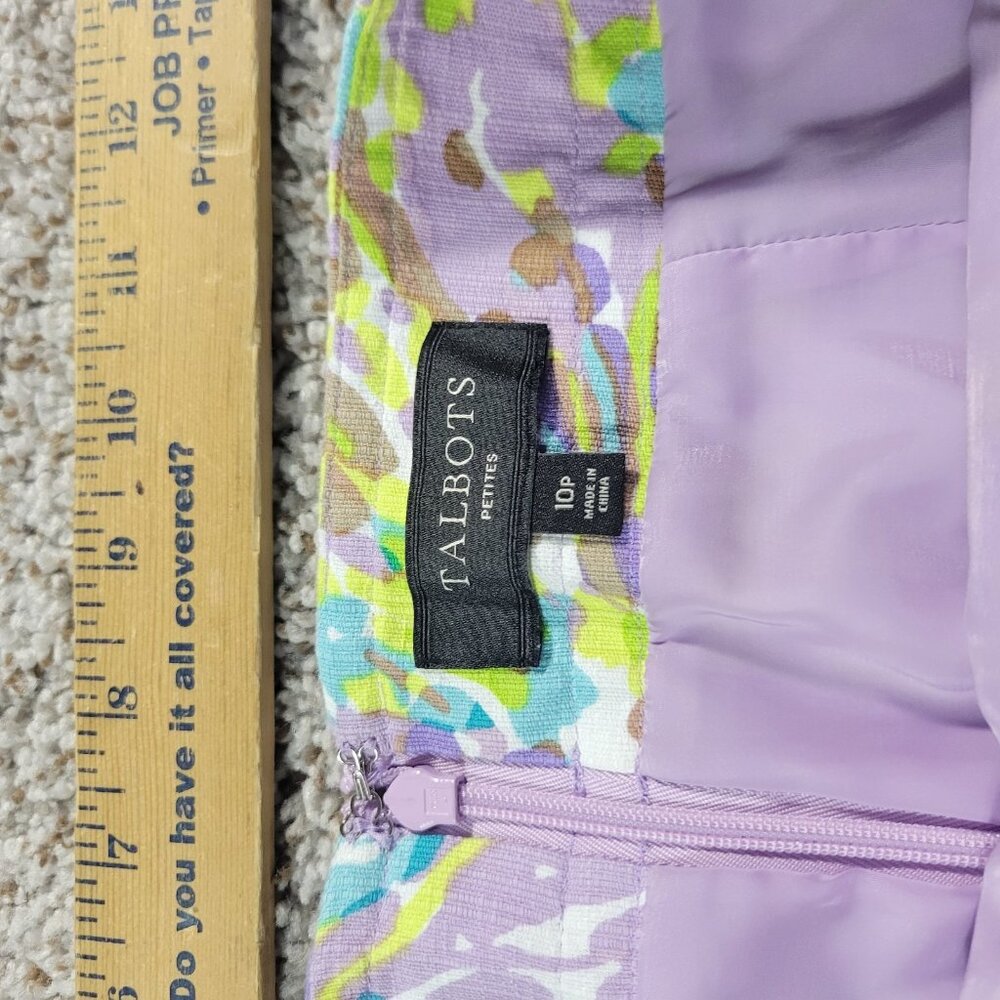 TALBOTS Skirt Womens 10P A Line Purple Pastel Lined Career Work Casual Summer - Picture 3 of 7